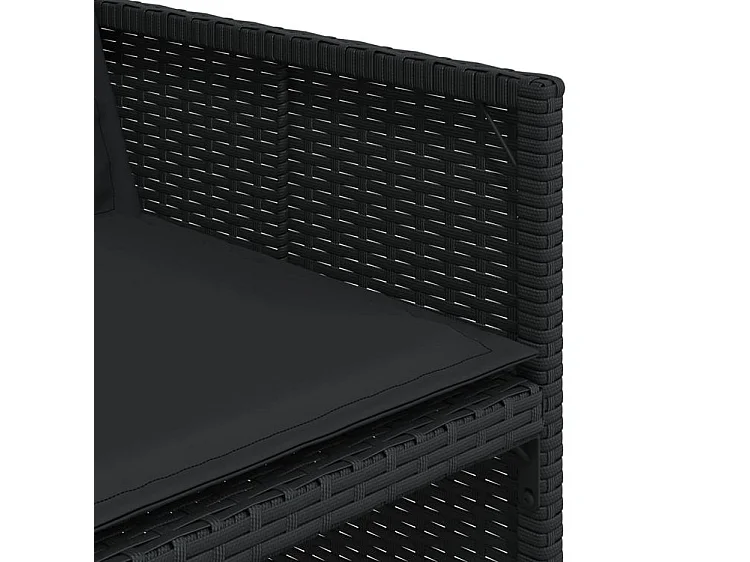 Ensemble à manger de jardin 13 pcs coussins noir résine tressée