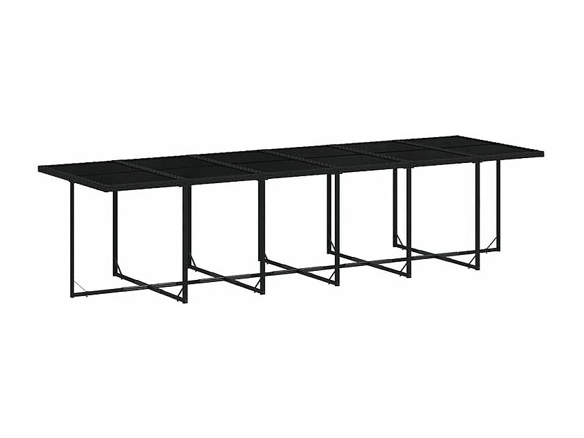 Ensemble à manger de jardin 13 pcs coussins noir résine tressée