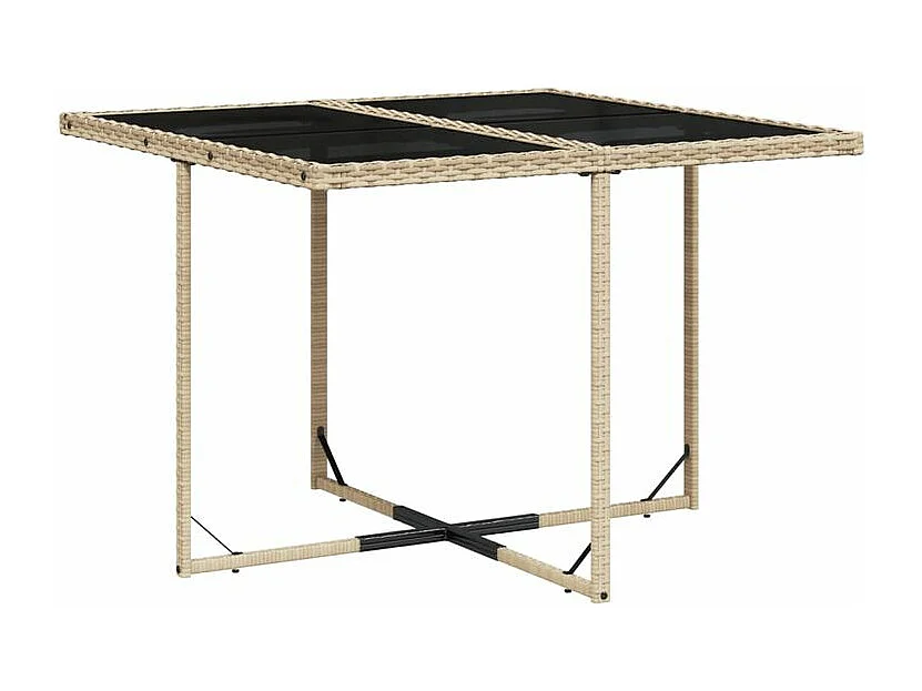 Ensemble à manger de jardin avec coussins 5pcs Beige poly rotin