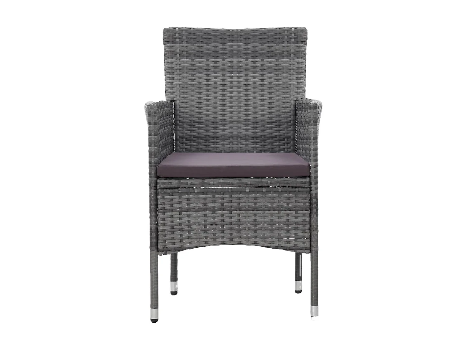 Mobilier à dîner de jardin 3 pcs Résine tressée Gris 2