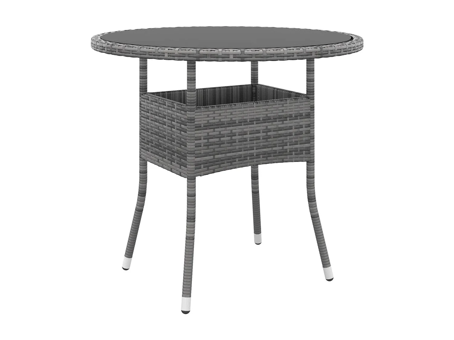 Mobilier à dîner de jardin 3 pcs Résine tressée Gris 2