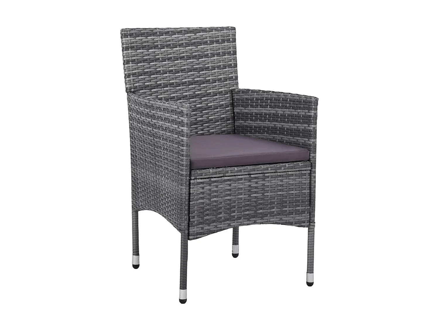 Mobilier à dîner de jardin 3 pcs Résine tressée Gris 2