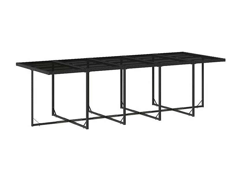 Ensemble à manger de jardin 11 pcs coussins noir résine tressée