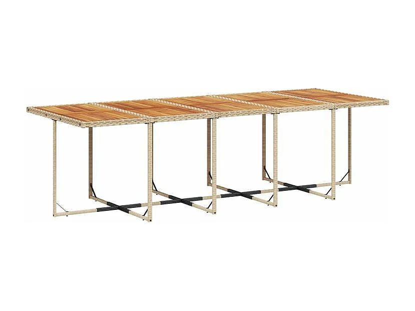 Ensemble à manger de jardin et coussins 11 pcs beige poly rotin