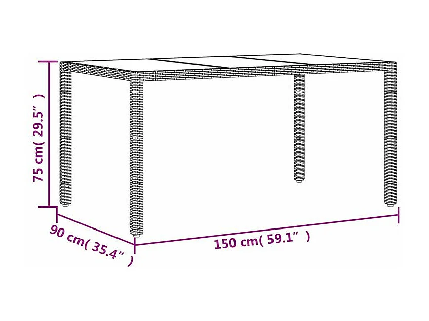 Ensemble à manger de jardin avec coussins 5 pcs rotin et verre