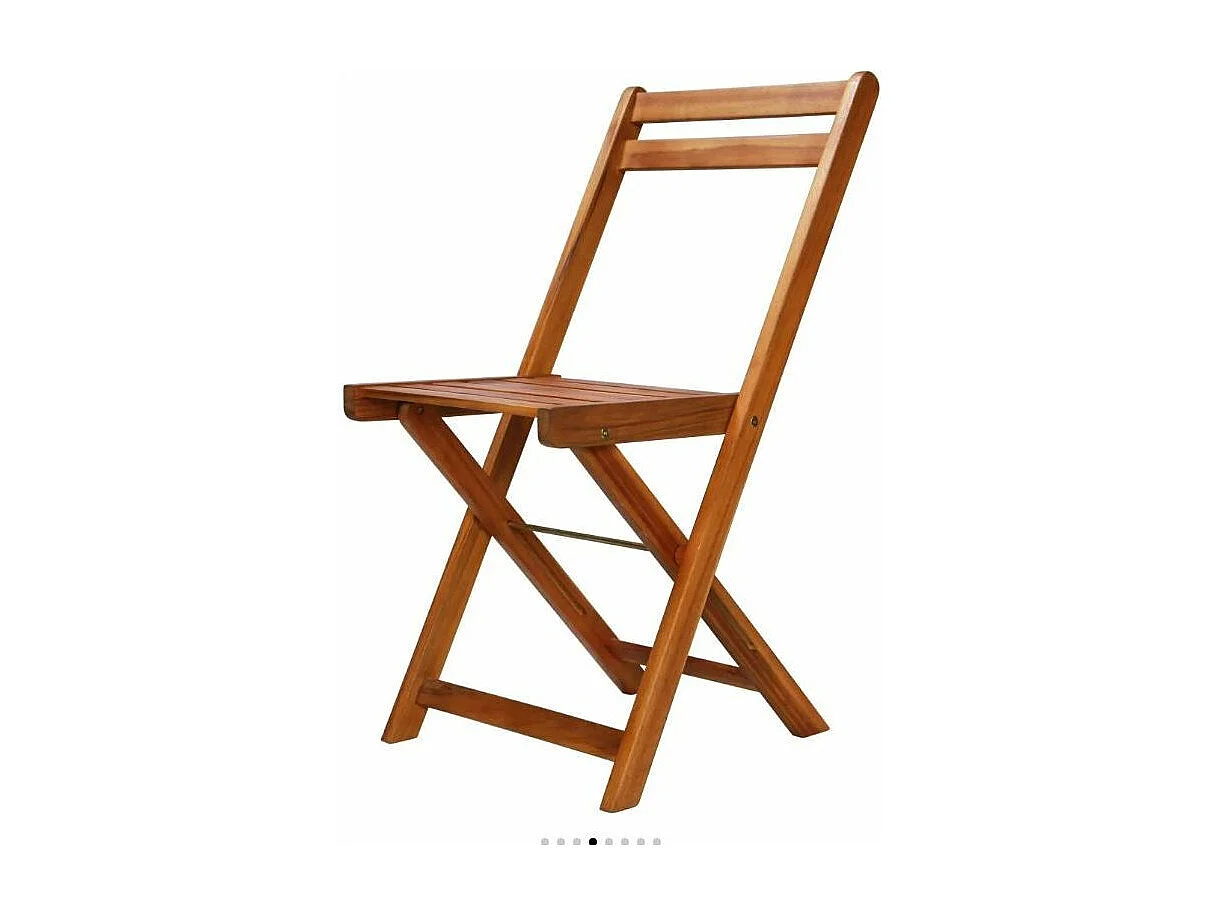 Table carrée et 2 chaises de jardin acacia clair Polina