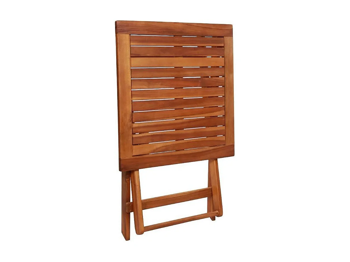 Table carrée et 2 chaises de jardin acacia clair Polina