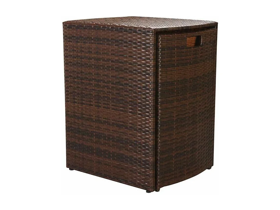 Table rectangulaire et 2 chaises de jardin métal et résine tressée marron Leila