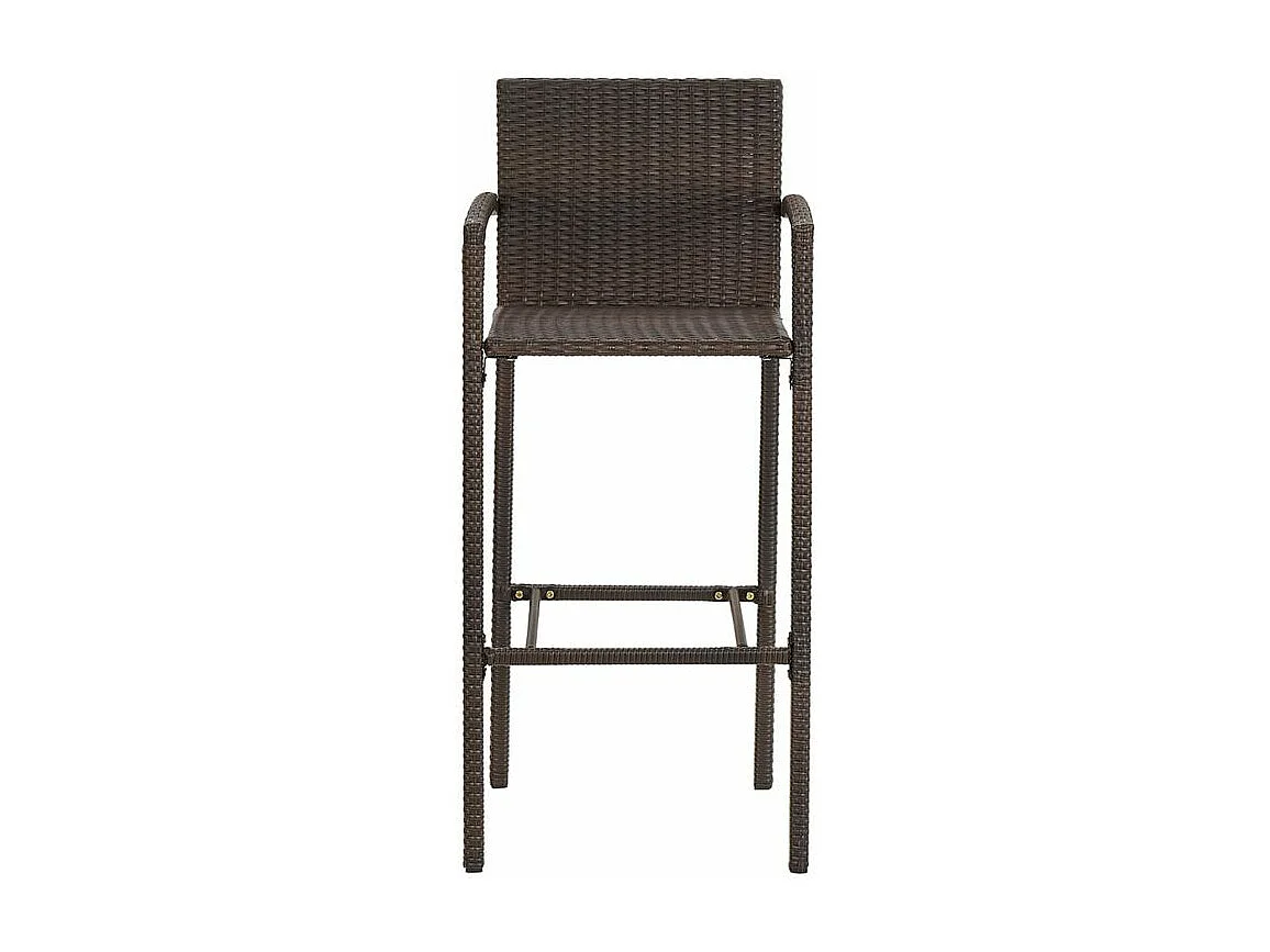 Ensemble de bar de jardin 5 pcs marron bois massif acacia rotin