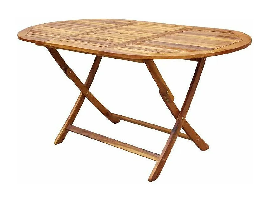 Table ovale et 6 chaises de jardin acacia clair Polina