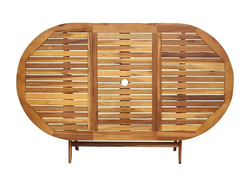 Table ovale et 6 chaises de jardin acacia clair Polina