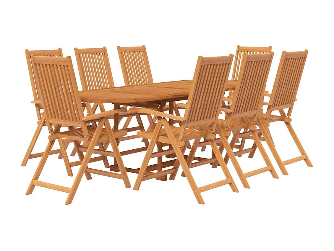 Ensemble de salle à manger de jardin 9 pcs Bois d'acacia massif 2