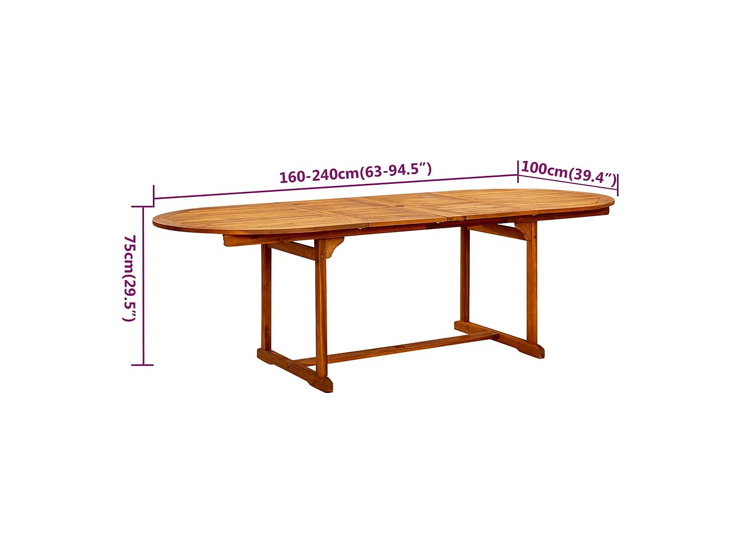 Ensemble de salle à manger de jardin 9 pcs Bois d'acacia massif 2