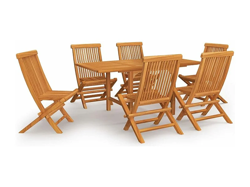 Salon de jardin 7 pcs Bois de teck massif 2