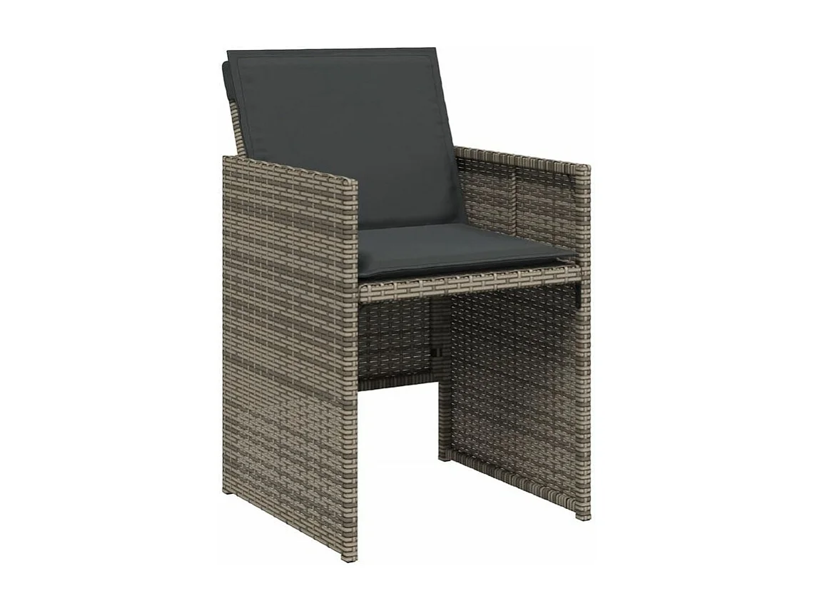 Ensemble à manger de jardin 5 pcs coussins gris résine tressée