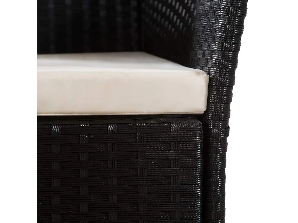 Table rectangulaire et 6 chaises de jardin acacia clair et résine tressée Cassia