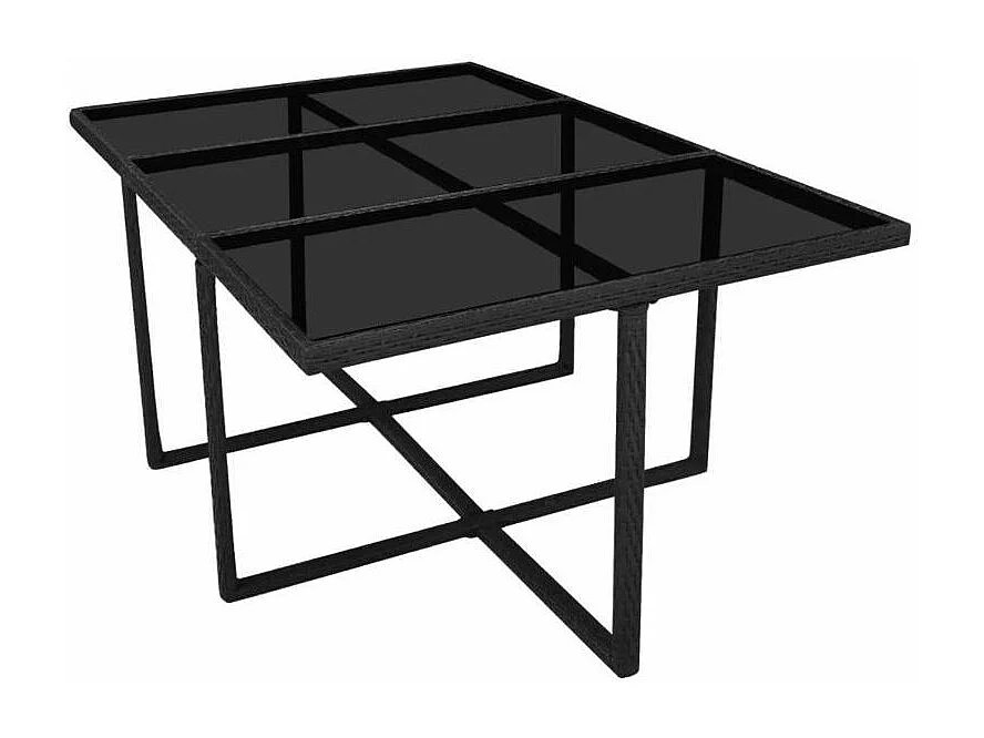 Table rectangulaire et 10 chaises de jardin résine tressée noir Iris 2