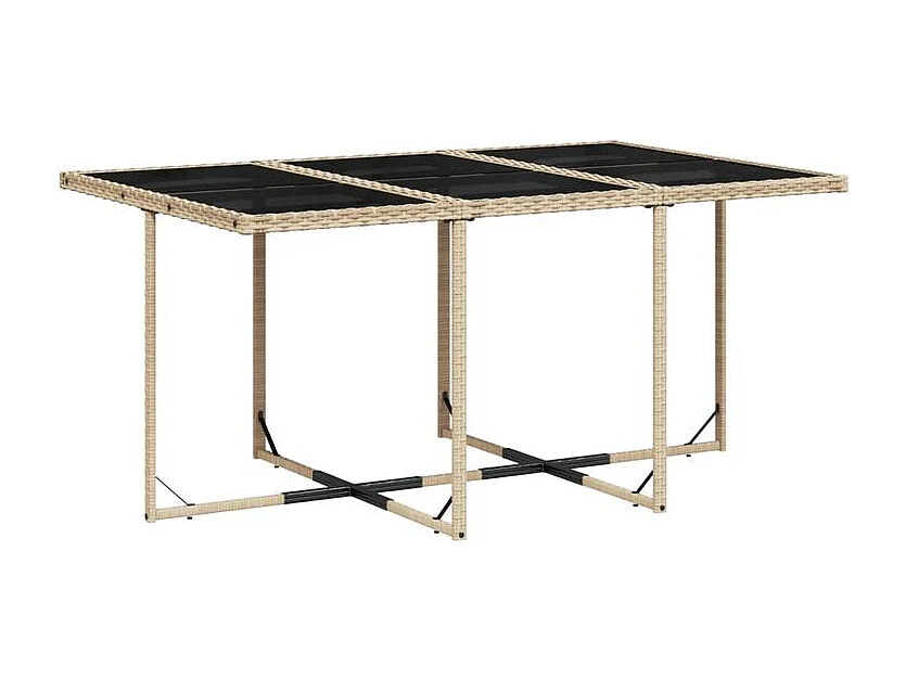 Ensemble à manger de jardin coussins 7 pcs mélange beige rotin