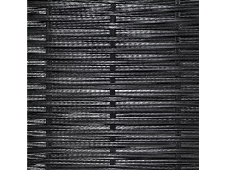 Table rectangulaire et 2 chaises de jardin résine tressée noir Boo