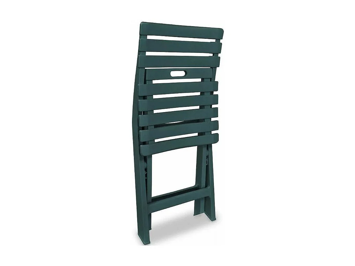 Table rectangulaire et 2 chaises de jardin plastique vert Camille