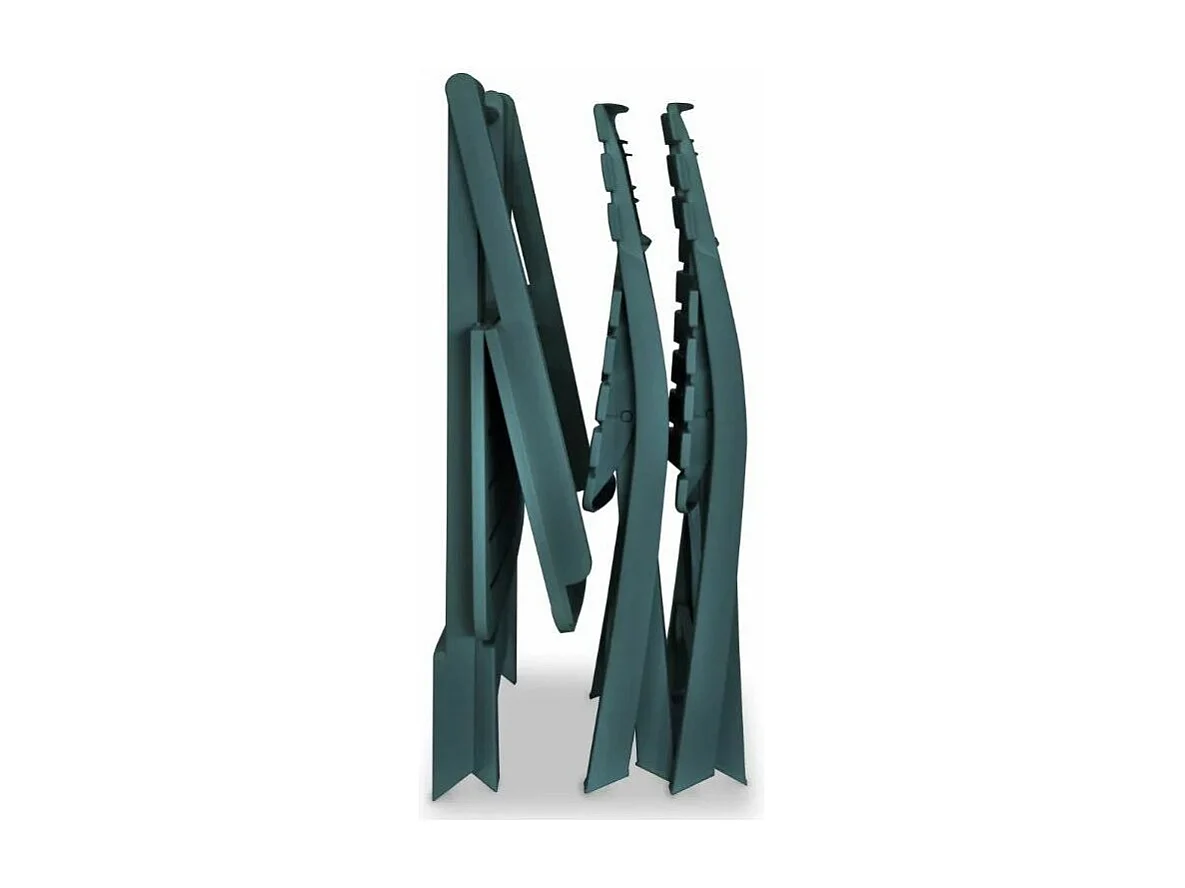 Table rectangulaire et 2 chaises de jardin plastique vert Camille