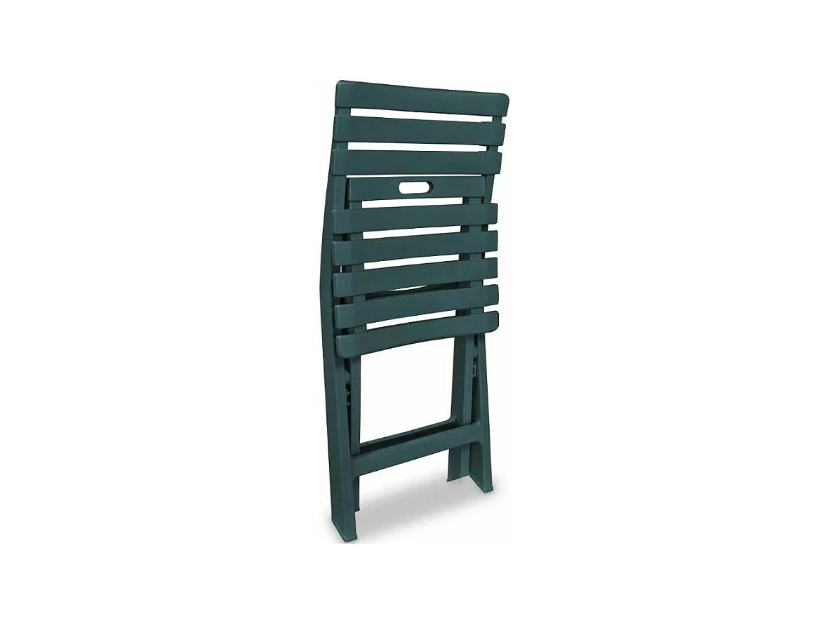 Table rectangulaire et 2 chaises de jardin plastique vert Camille