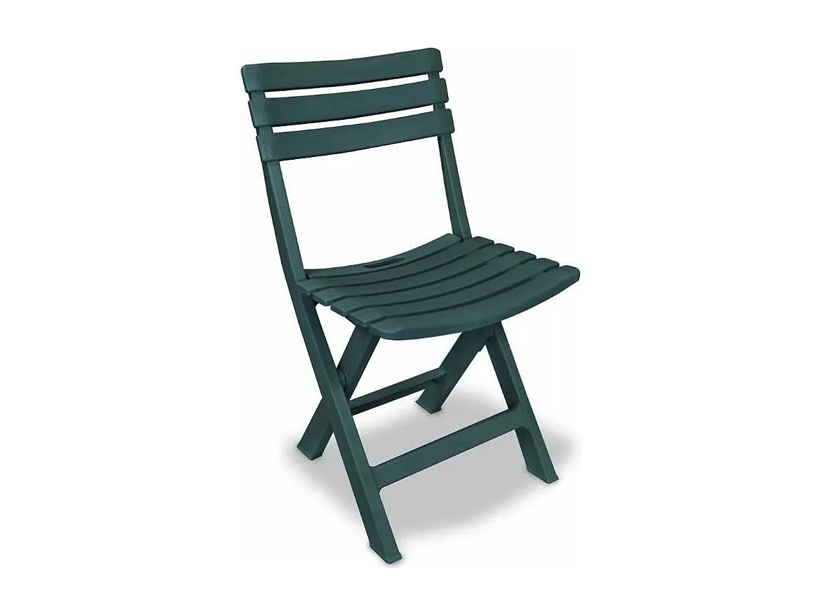 Table rectangulaire et 2 chaises de jardin plastique vert Camille