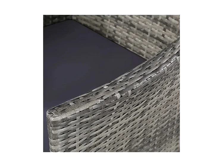 Table rectangulaire et 10 chaises de jardin résine tressée gris Mik