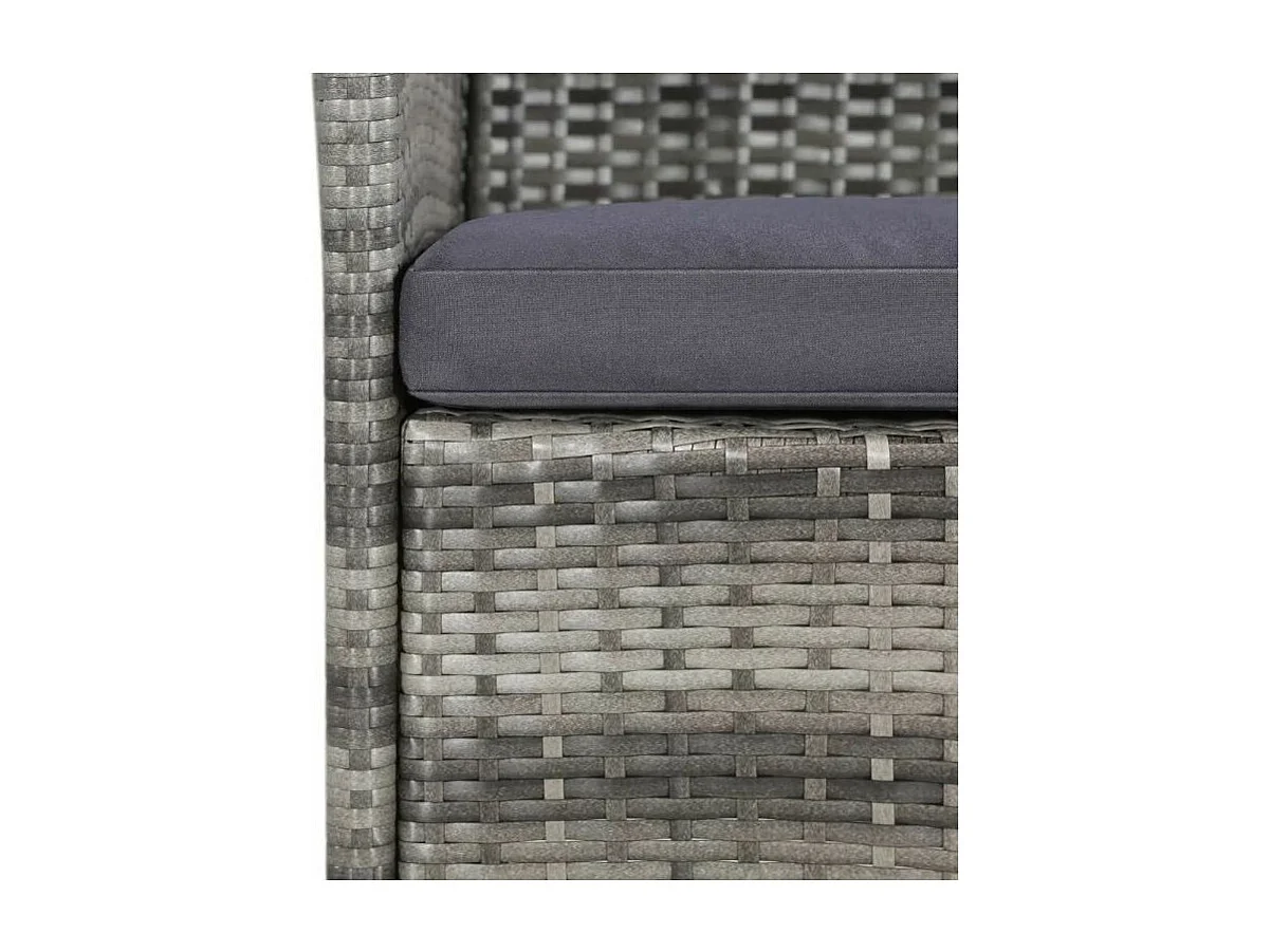 Table rectangulaire et 10 chaises de jardin résine tressée gris Mik