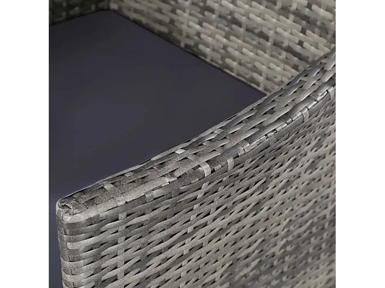 Table rectangulaire et 10 chaises de jardin résine tressée gris Mik