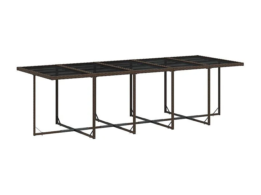 Ensemble à manger de jardin et coussins 11 pcs marron rotin