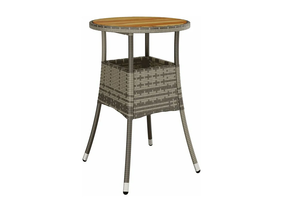 Ensemble à manger de jardin et coussins 5 pcs gris rotin acacia