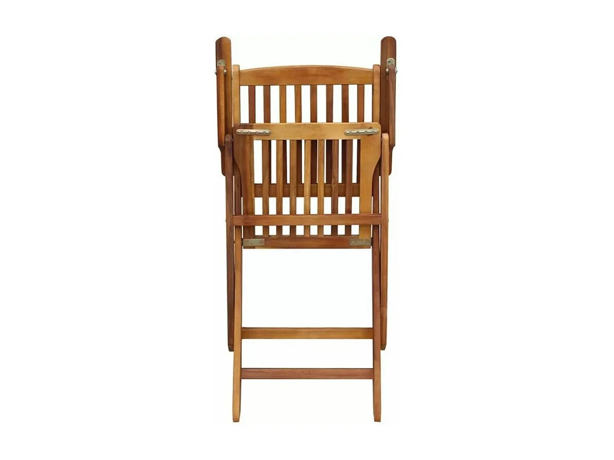 Table ronde et 2 chaises de jardin acacia clair Polina