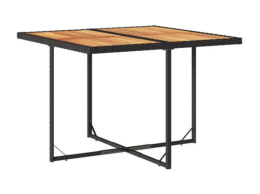 Ensemble à manger de jardin coussins 5pcs Noir Résine tressée