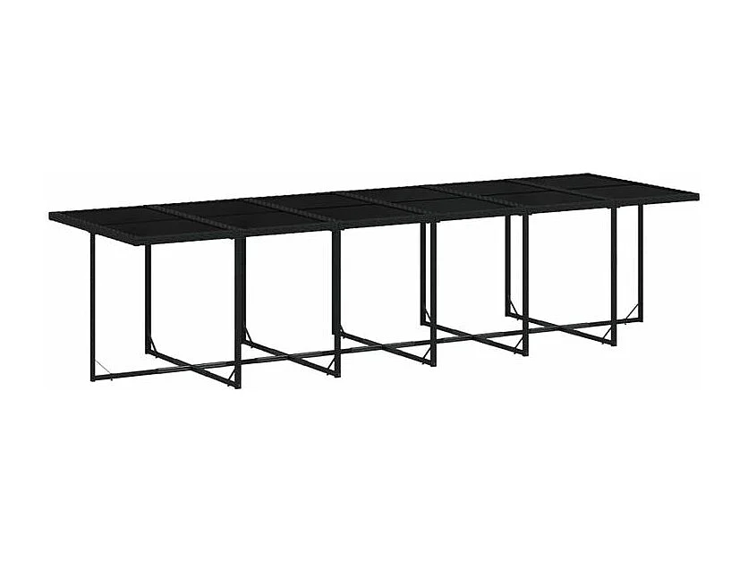 Ensemble à manger de jardin 17 pcs coussins noir résine tressée