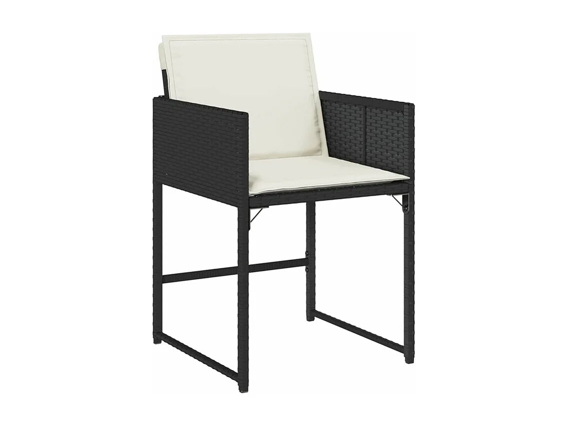 Ensemble à manger de jardin 17 pcs coussins noir résine tressée