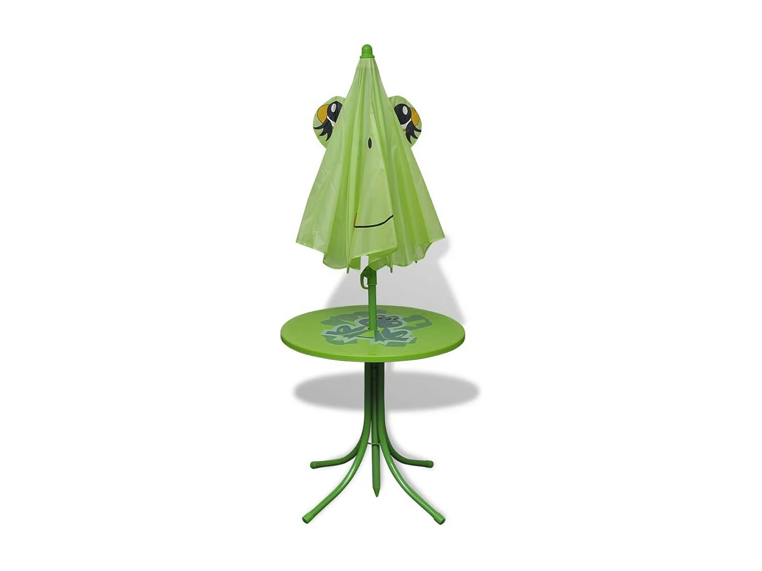 Table ronde et 2 chaises de jardin pour enfant métal vert Stacy