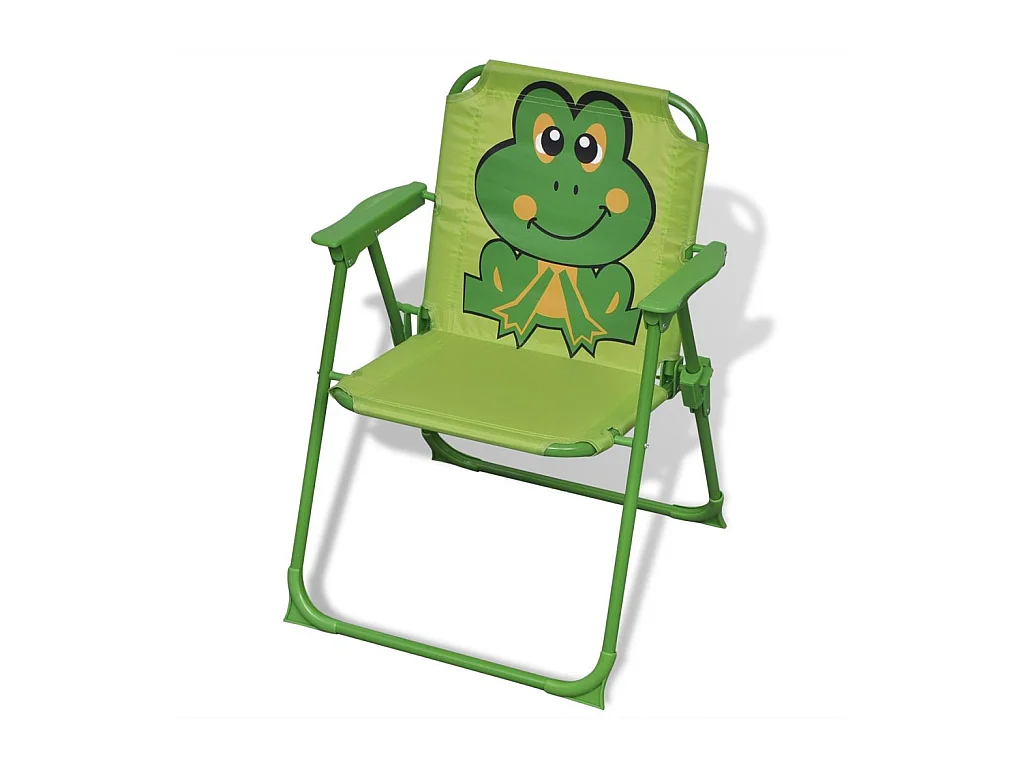 Table ronde et 2 chaises de jardin pour enfant métal vert Stacy