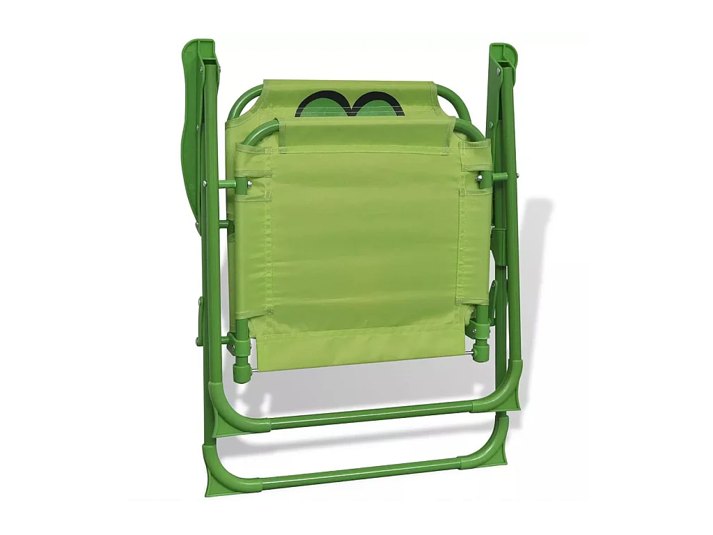 Table ronde et 2 chaises de jardin pour enfant métal vert Stacy
