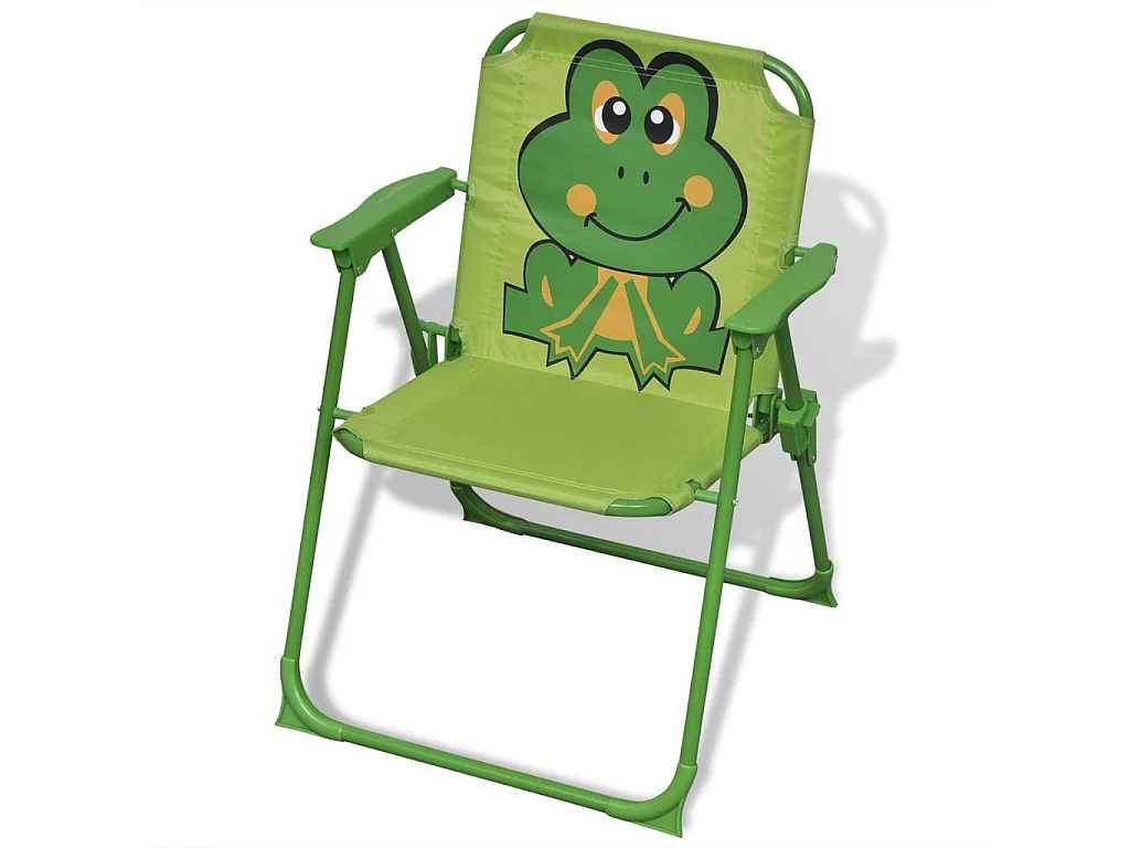 Table ronde et 2 chaises de jardin pour enfant métal vert Stacy