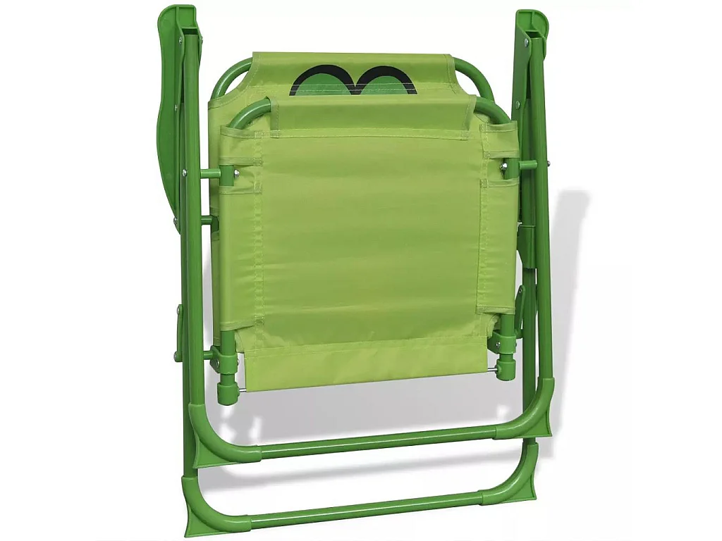 Table ronde et 2 chaises de jardin pour enfant métal vert Stacy