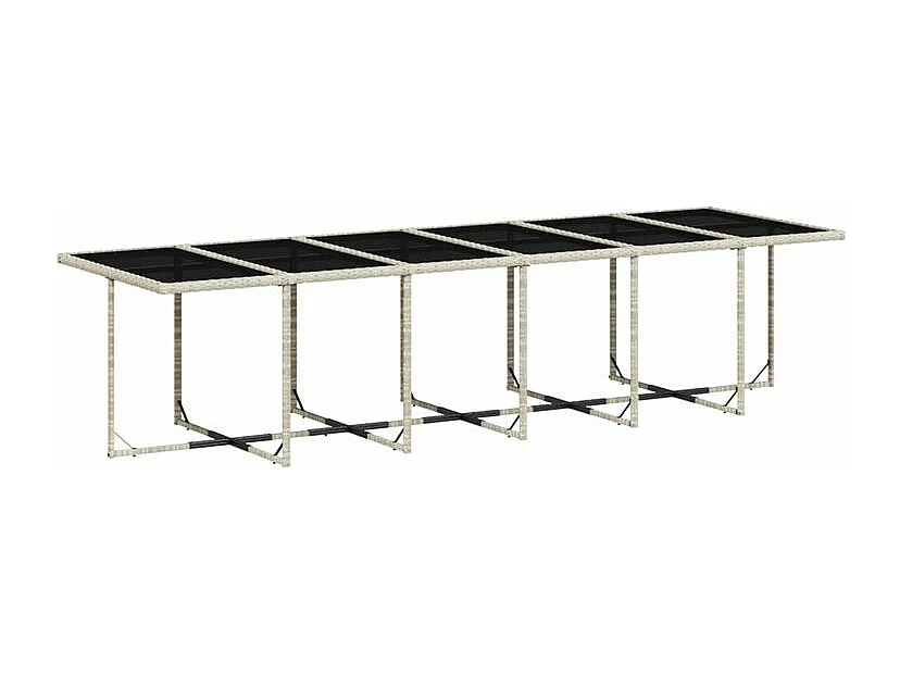 Ensemble à manger de jardin et coussins 13 pcs gris clair rotin