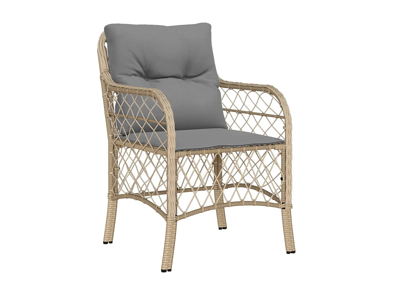 Ensemble à manger de jardin coussins 5 pcs mélange beige rotin