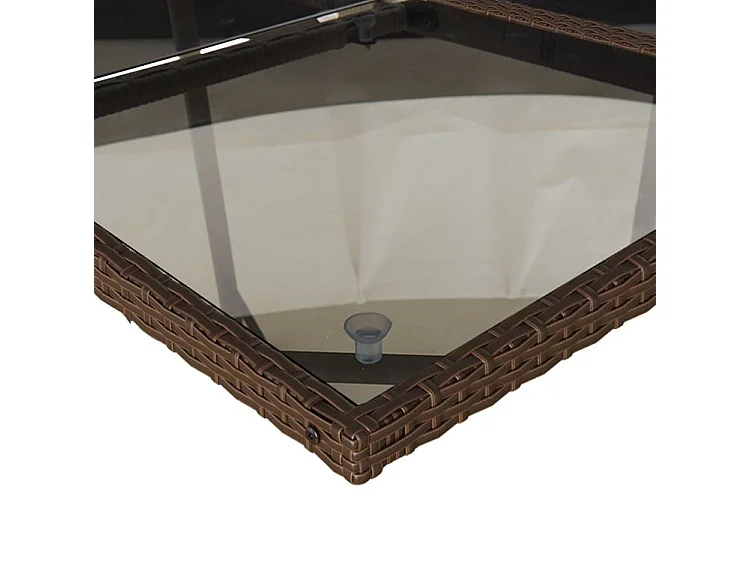 Ensemble à manger de jardin et coussins 9 pcs marron poly rotin