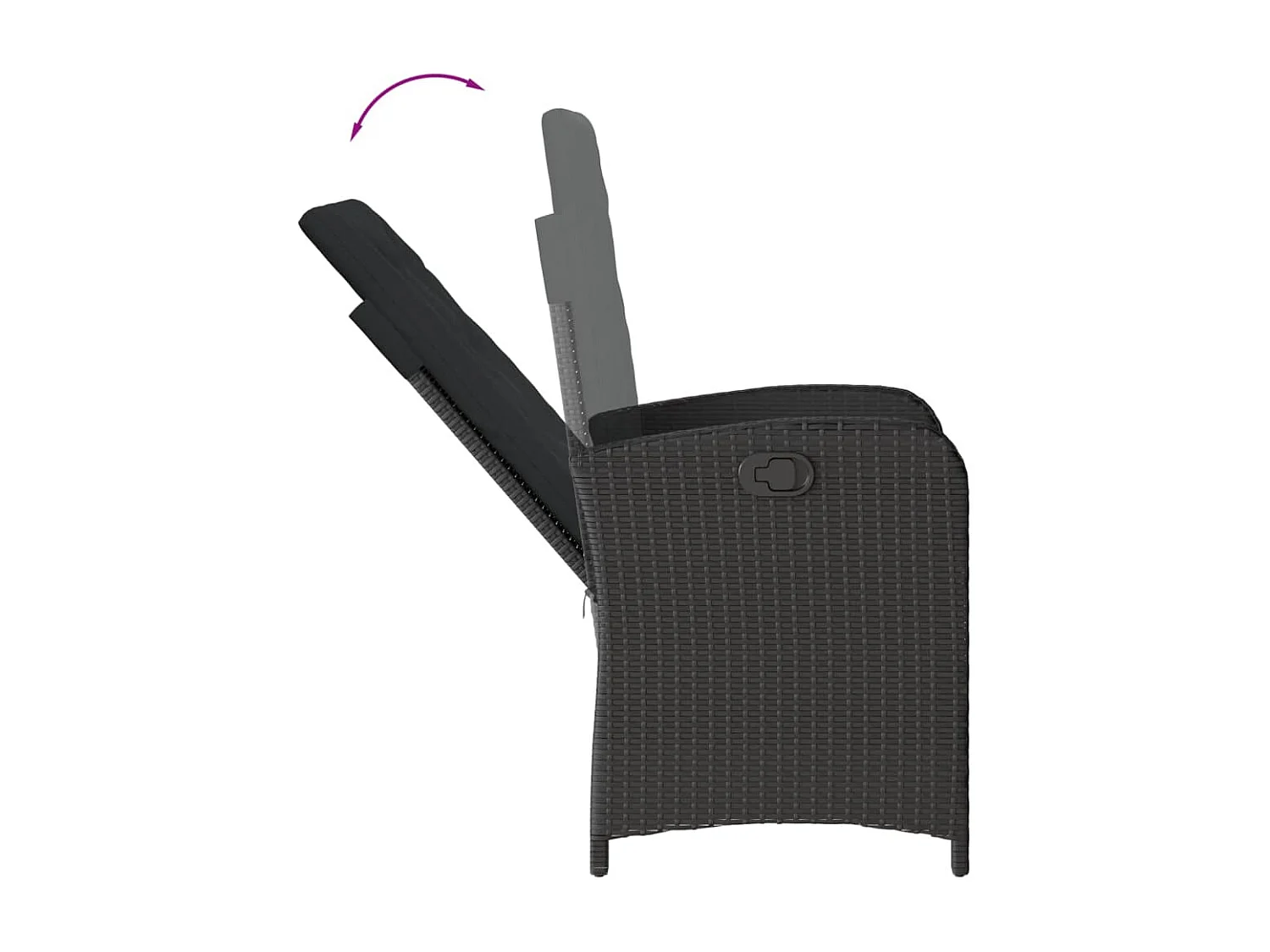 Ensemble à manger de jardin coussins 7pcs Noir Résine tressée