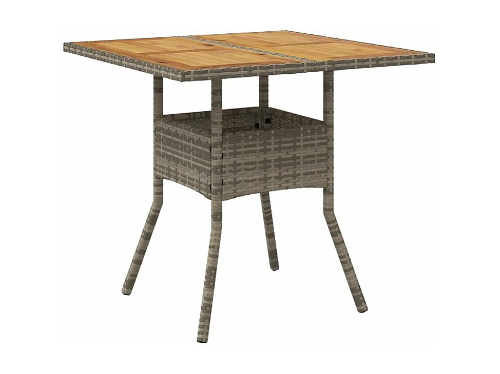 Ensemble à manger de jardin et coussins 5 pcs gris rotin acacia