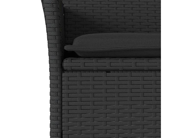 Ensemble à manger de jardin et coussins 5 pcs noir rotin acacia