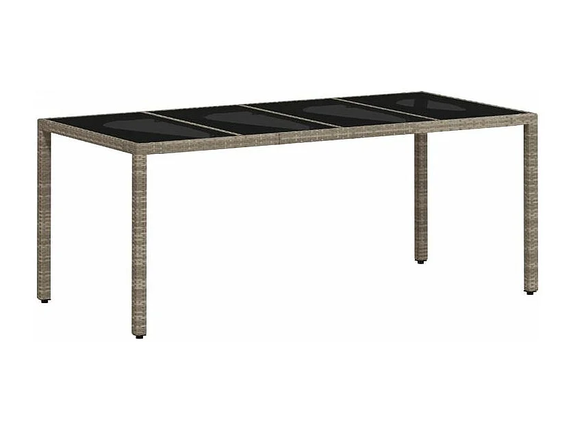 Ensemble à manger de jardin avec coussins 9 pcs rotin et verre