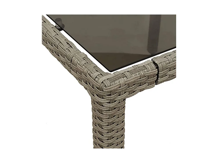 Ensemble à manger de jardin avec coussins 5 pcs rotin et verre