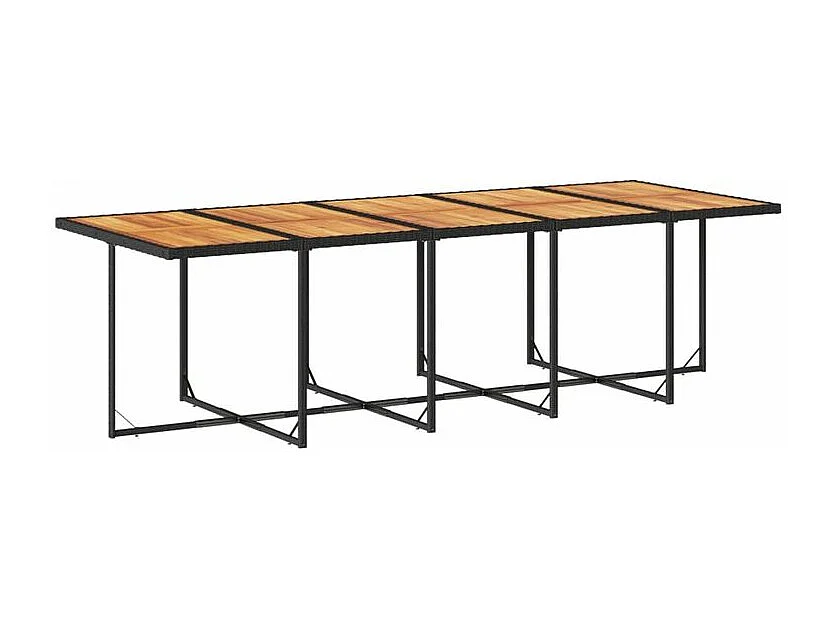 Ensemble à manger de jardin 11 pcs coussins noir résine tressée